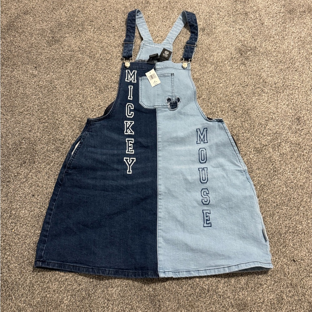 Disney Mickey Mouse Denim Mini Dress - Dark Blue and Light Blue